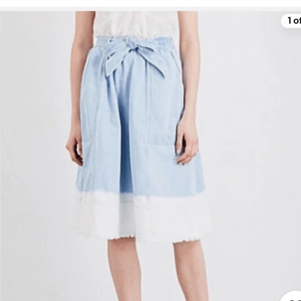 Ulla Johnson Blue and White Ombre Denim Skirt - SLIGHT FLAW {4}